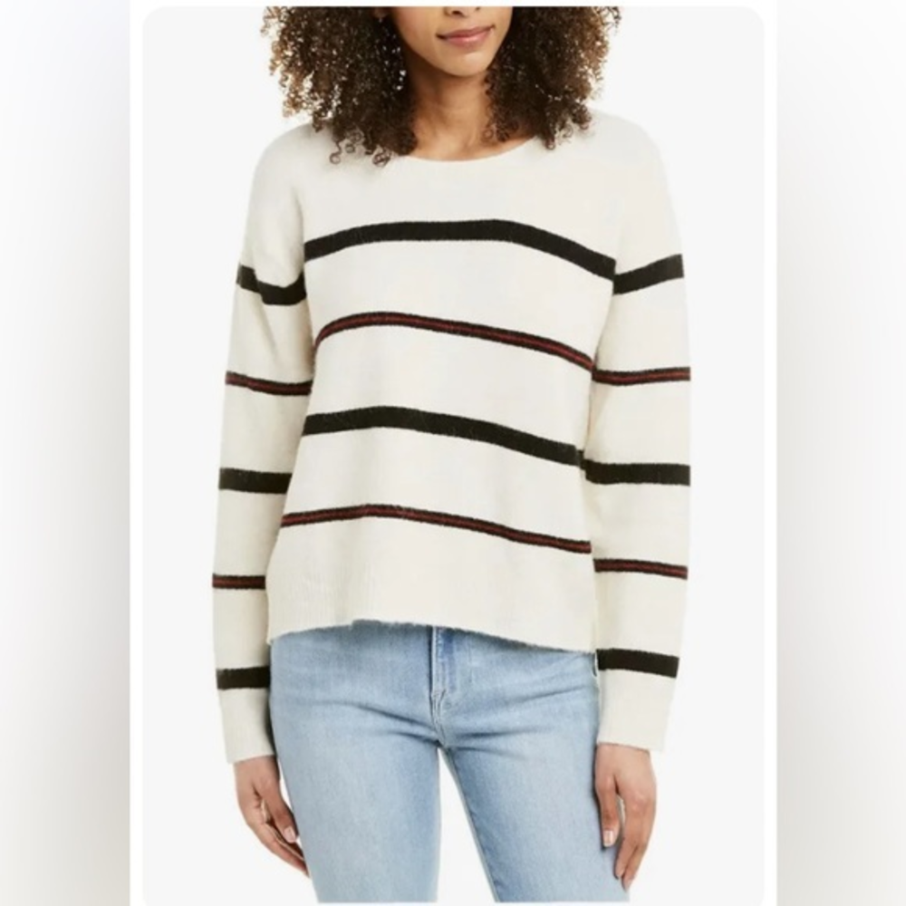 FRAME Denim Slouchy Stripe Wool & Alpaca-Blend Top